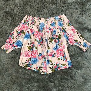 Shyanne | Floral Western Off The Shoulder Shirt